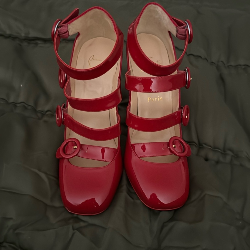 Christian Louboutin Red Patent Leather Mistiroir Pumps Size 38